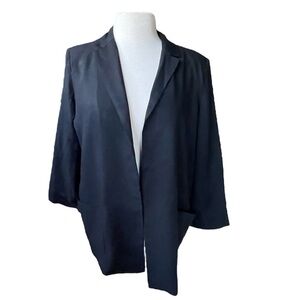 Olive + Oak Open Front Jacket Blazer Black Women's Size Medium Oversized